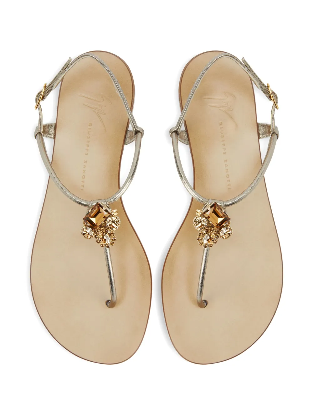 Giuseppe Zanotti Efrata Crystal-embellished Leather Sandals In Blue