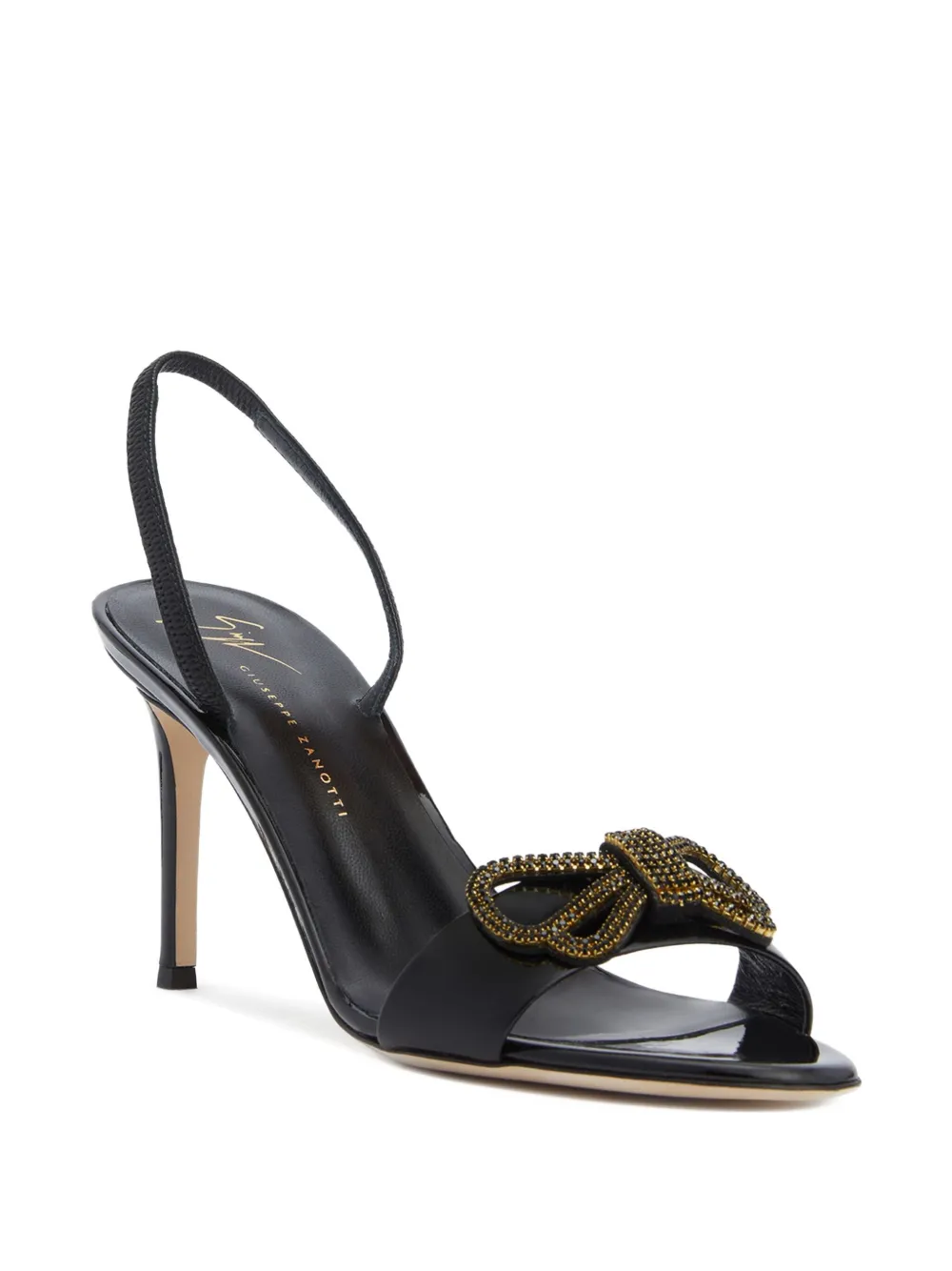 Giuseppe Zanotti Zari bow-embellished slingback sandals Black
