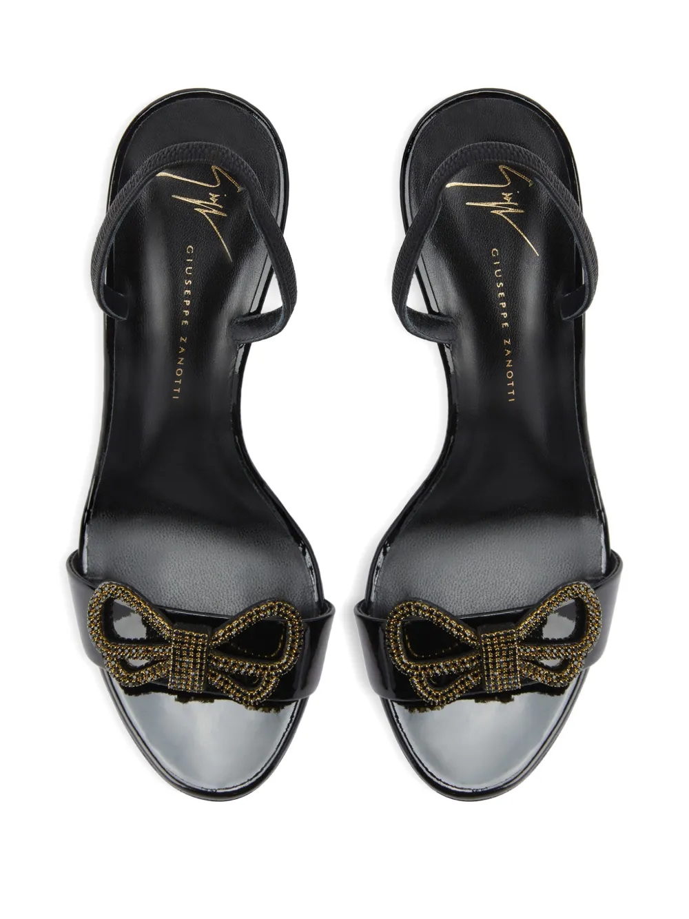 Giuseppe Zanotti Zari bow-embellished slingback sandals Black