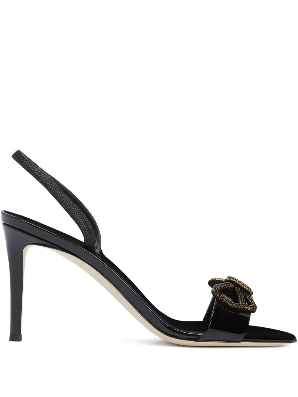 Giuseppe Zanotti Zari bow-embellished slingback sandals Black