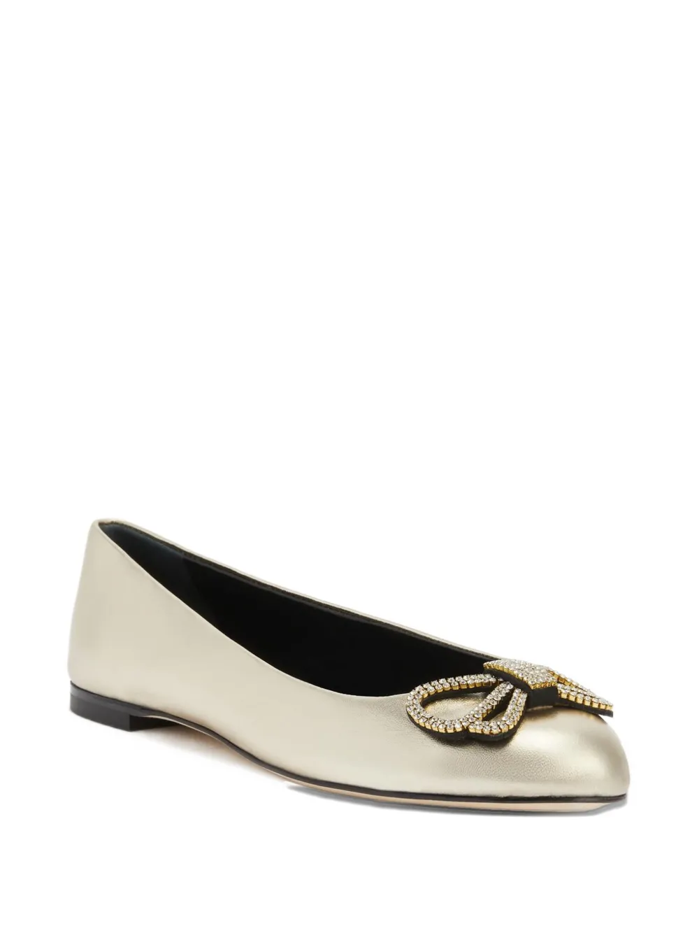 Giuseppe Zanotti Zari' Embellished Ballet In Gold