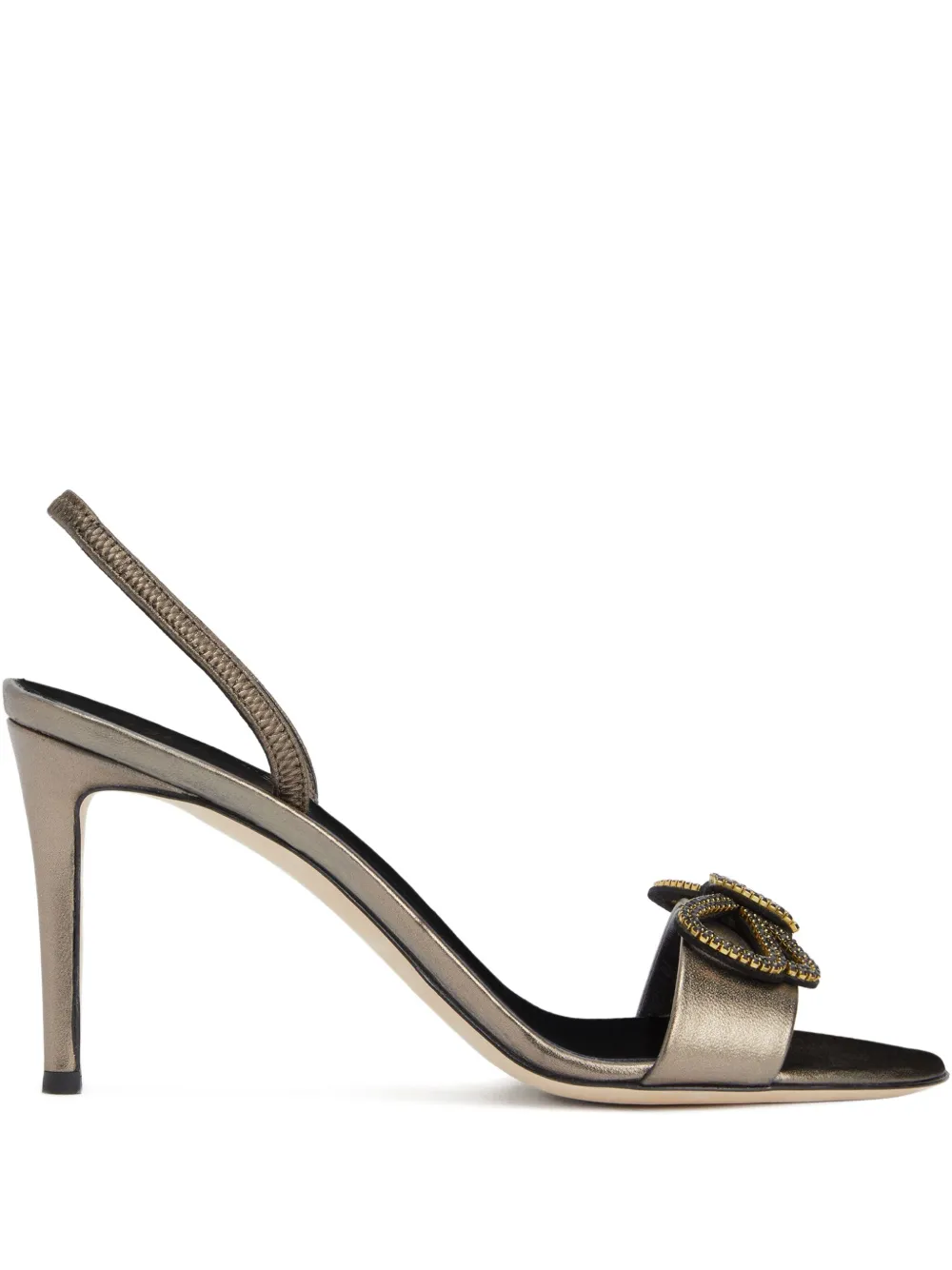 Giuseppe Zanotti Zari bow-embellished slingback sandals Silver