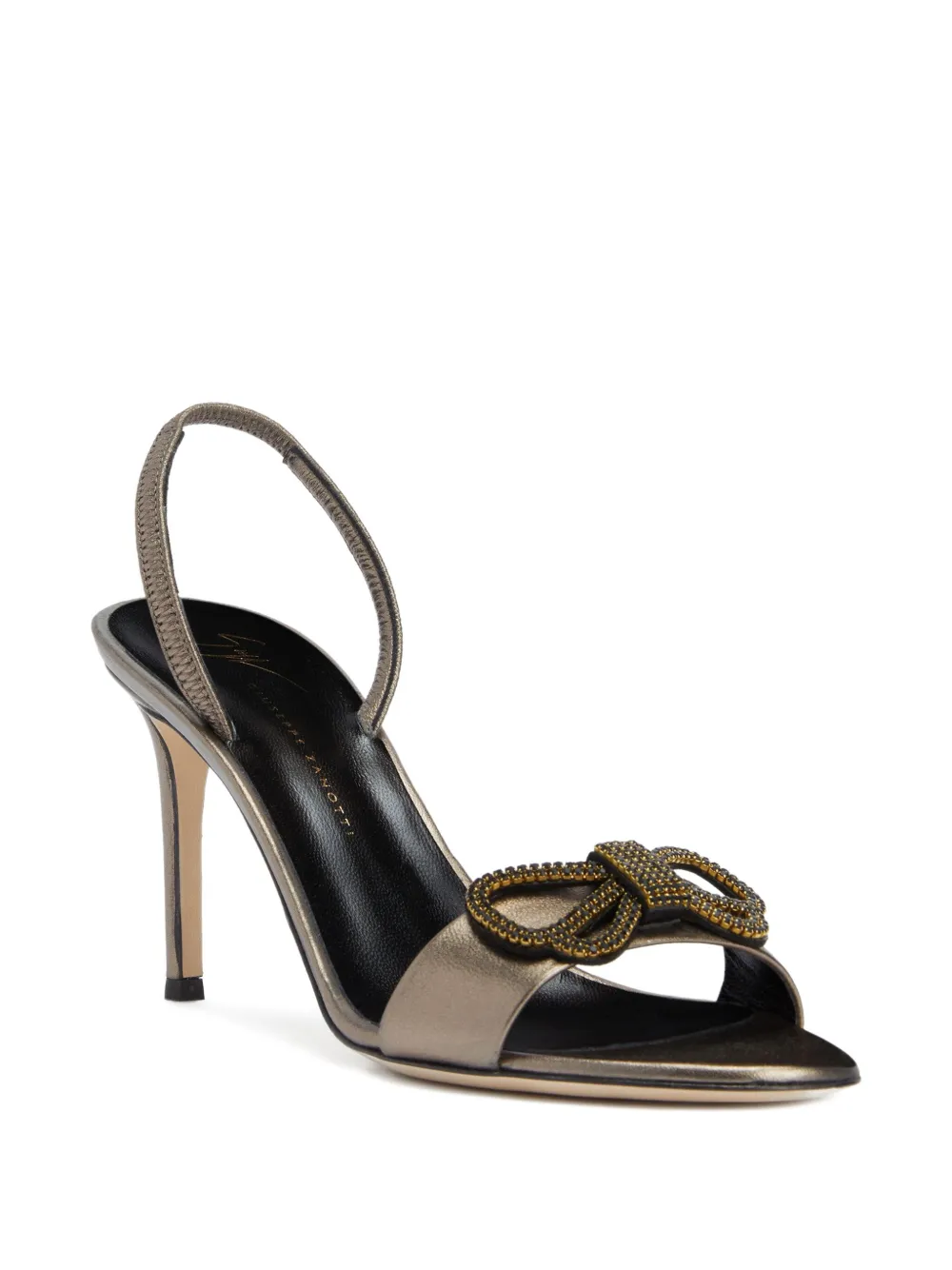 Giuseppe Zanotti Zari bow-embellished slingback sandals Silver