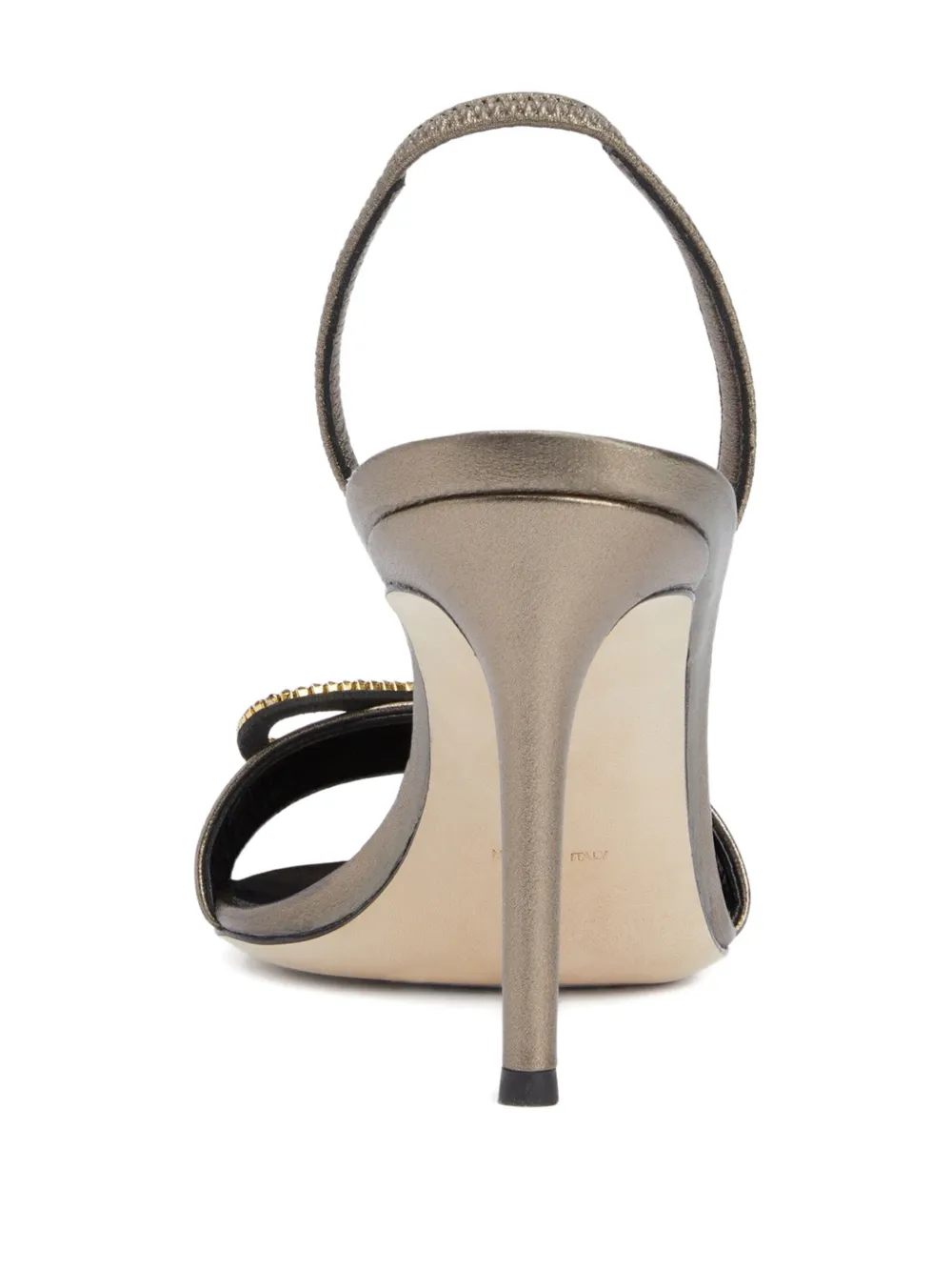 Giuseppe Zanotti Zari bow-embellished slingback sandals Silver