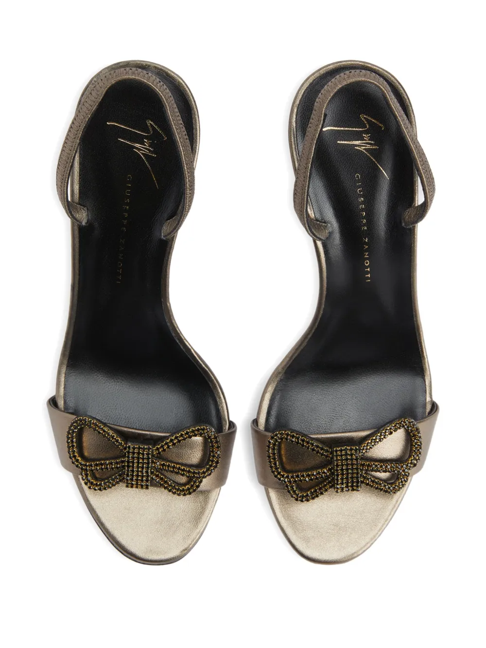 Giuseppe Zanotti Zari bow-embellished slingback sandals Silver