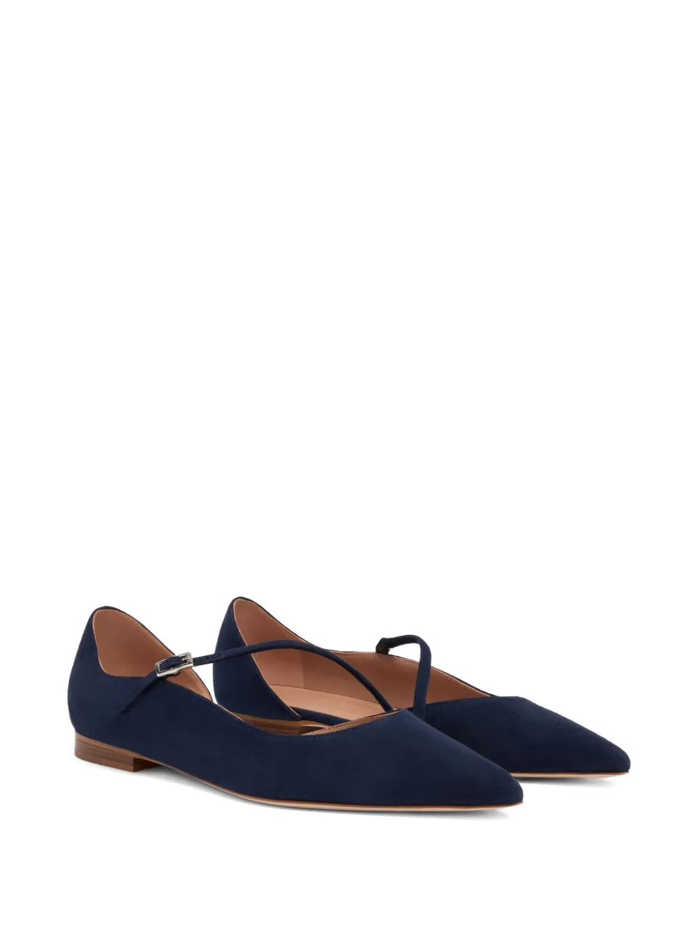 Malone Souliers Bettina buckle-strap suede flats Blue
