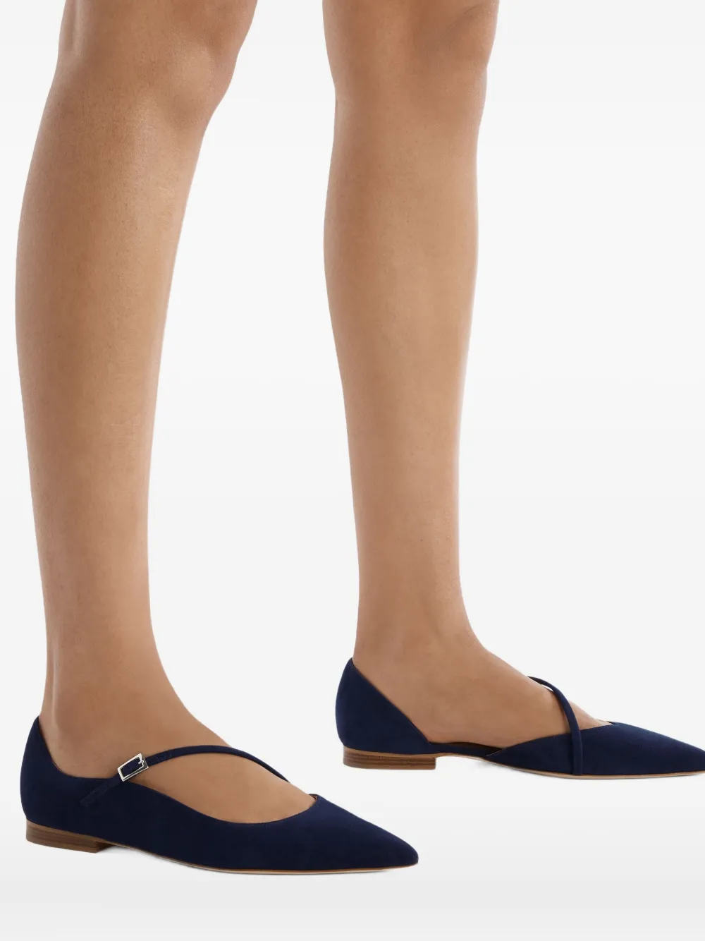 Malone Souliers Bettina buckle-strap suede flats Blue