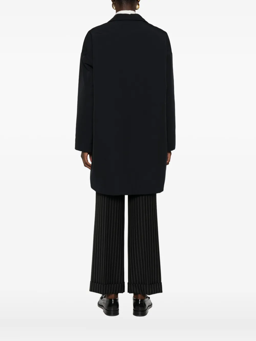 Aspesi Button-fastening Notched-lapel Coat In Black