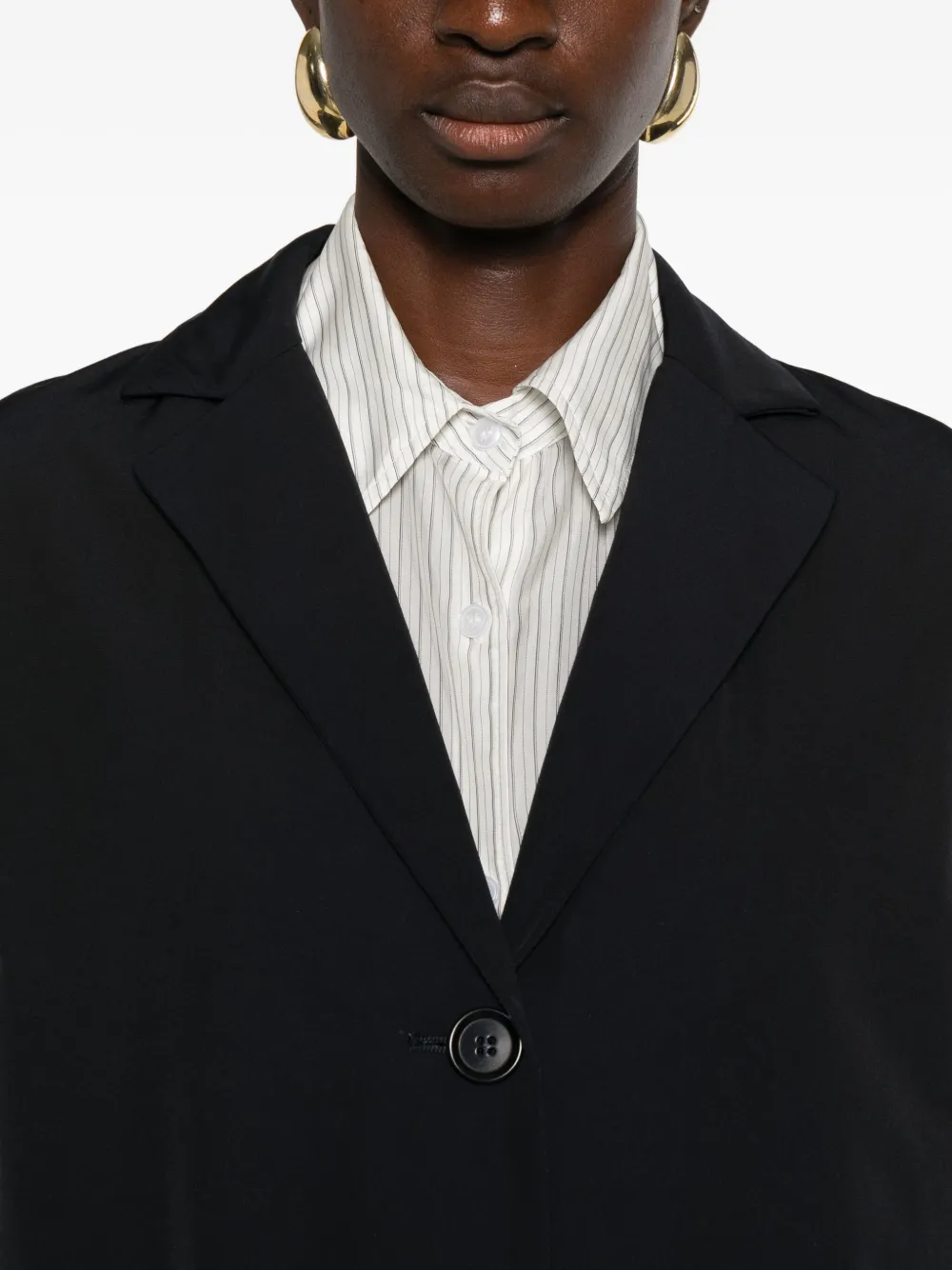 Aspesi Button-fastening Notched-lapel Coat In Black