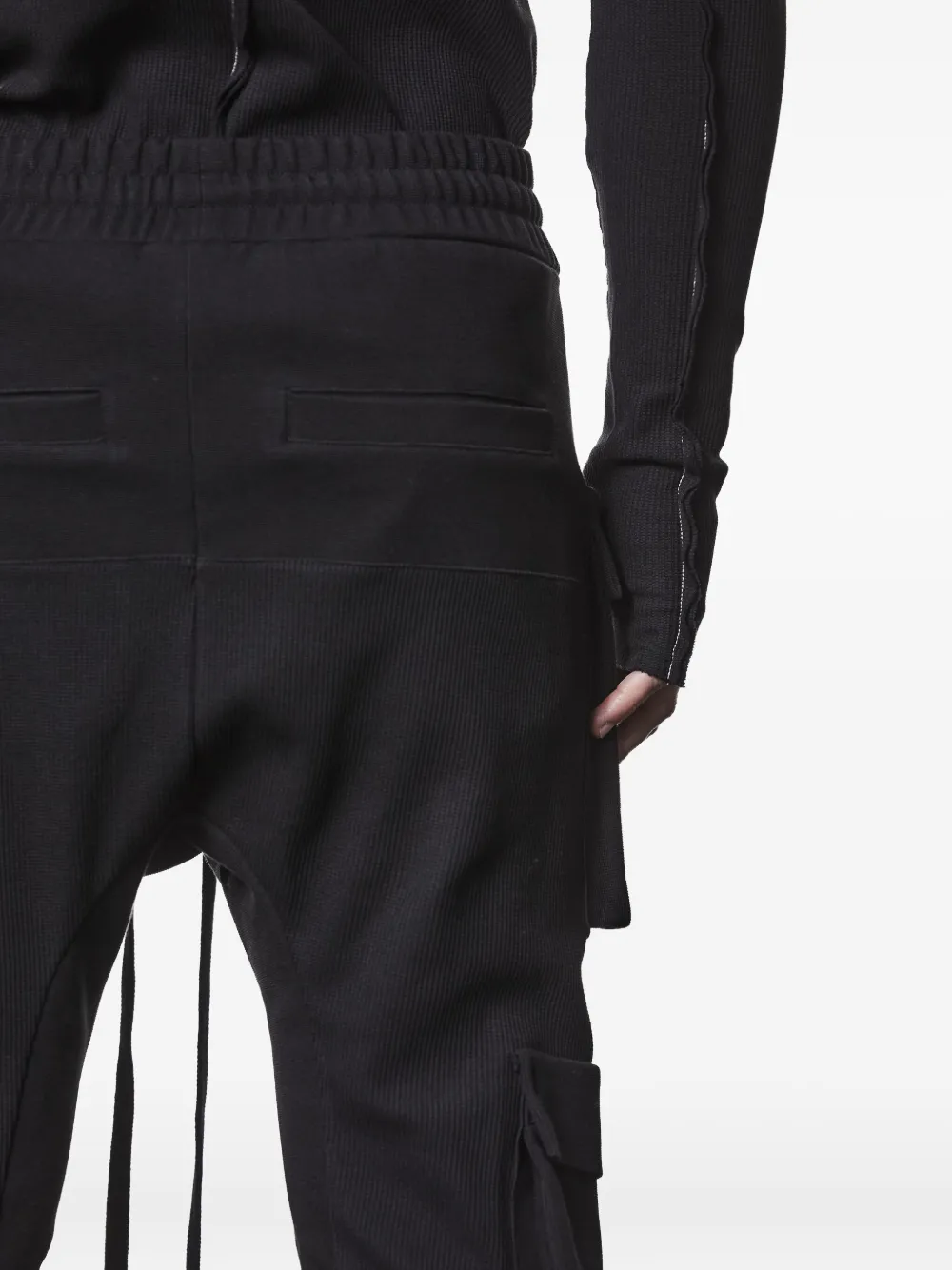 Thom Krom Ribbed Cargo Trousers In Black