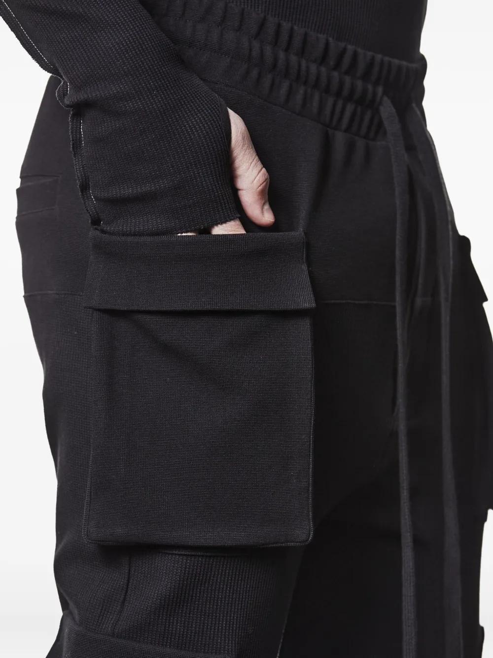 Thom Krom Ribbed Cargo Trousers In Black