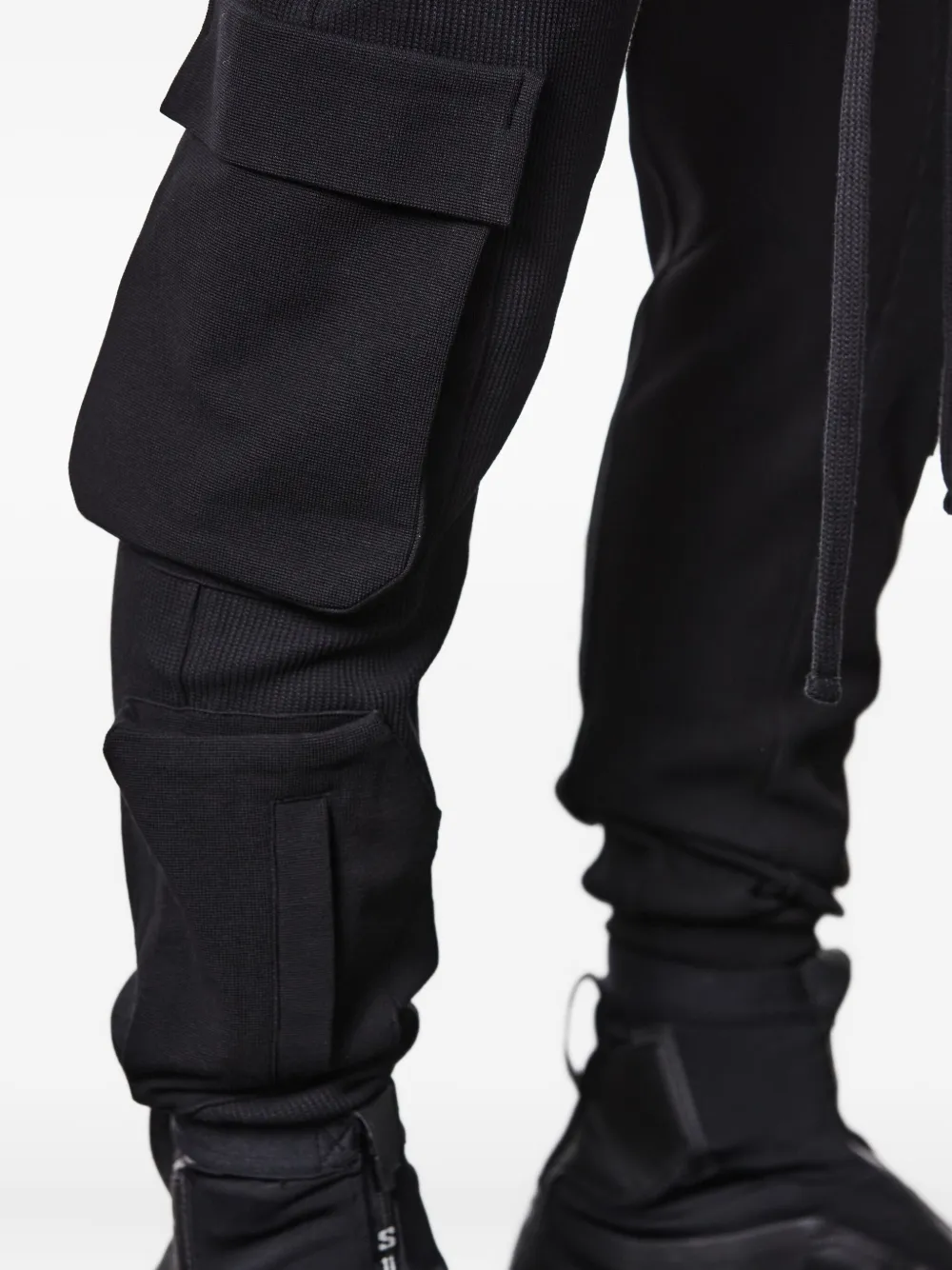 Thom Krom Ribbed Cargo Trousers In Black