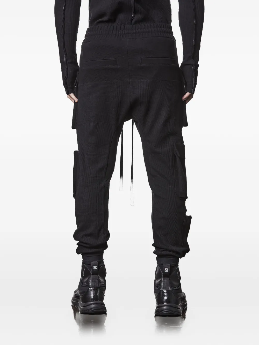 Thom Krom Ribbed Cargo Trousers In Black