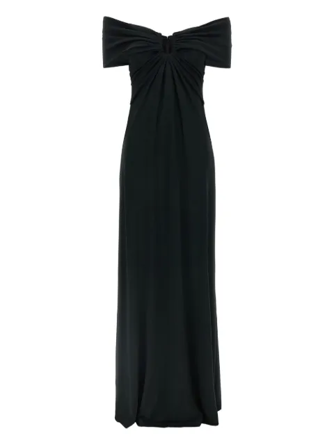Carolina Herrera robe longue drapée à épaules dénudées