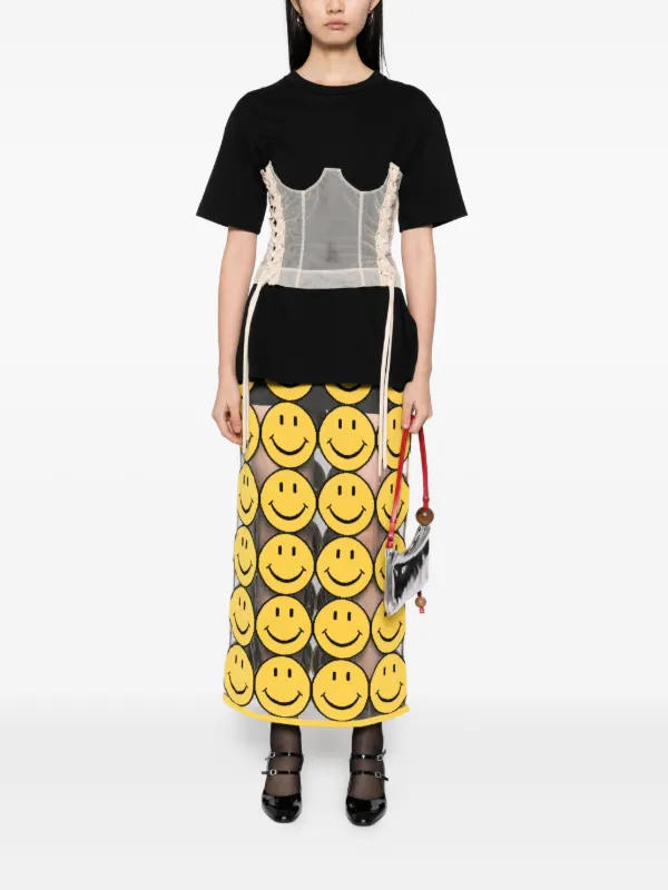 Moschino smile-print Skirt | Yellow | FARFETCH JO