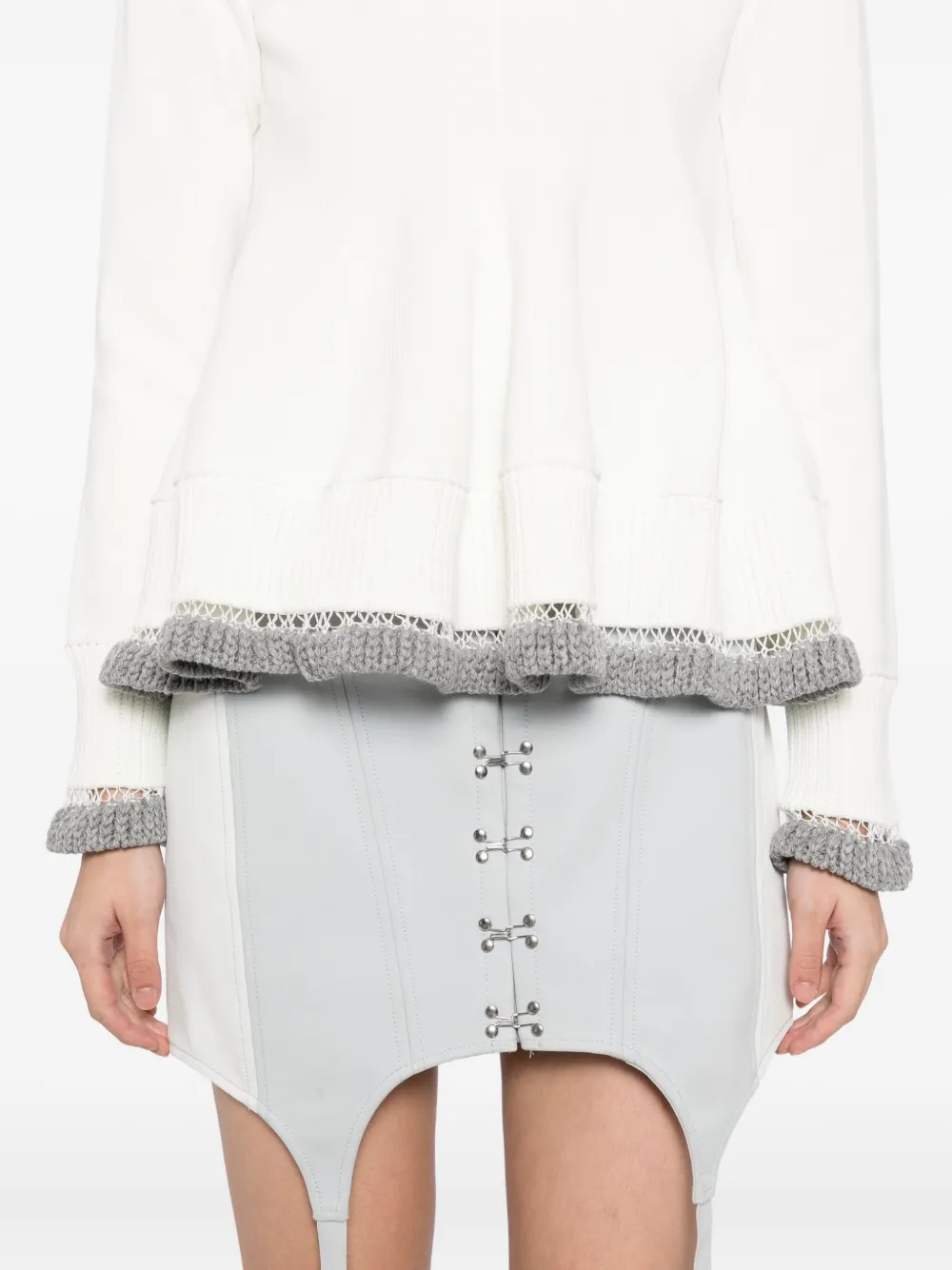 sacai Trui met ruches Wit