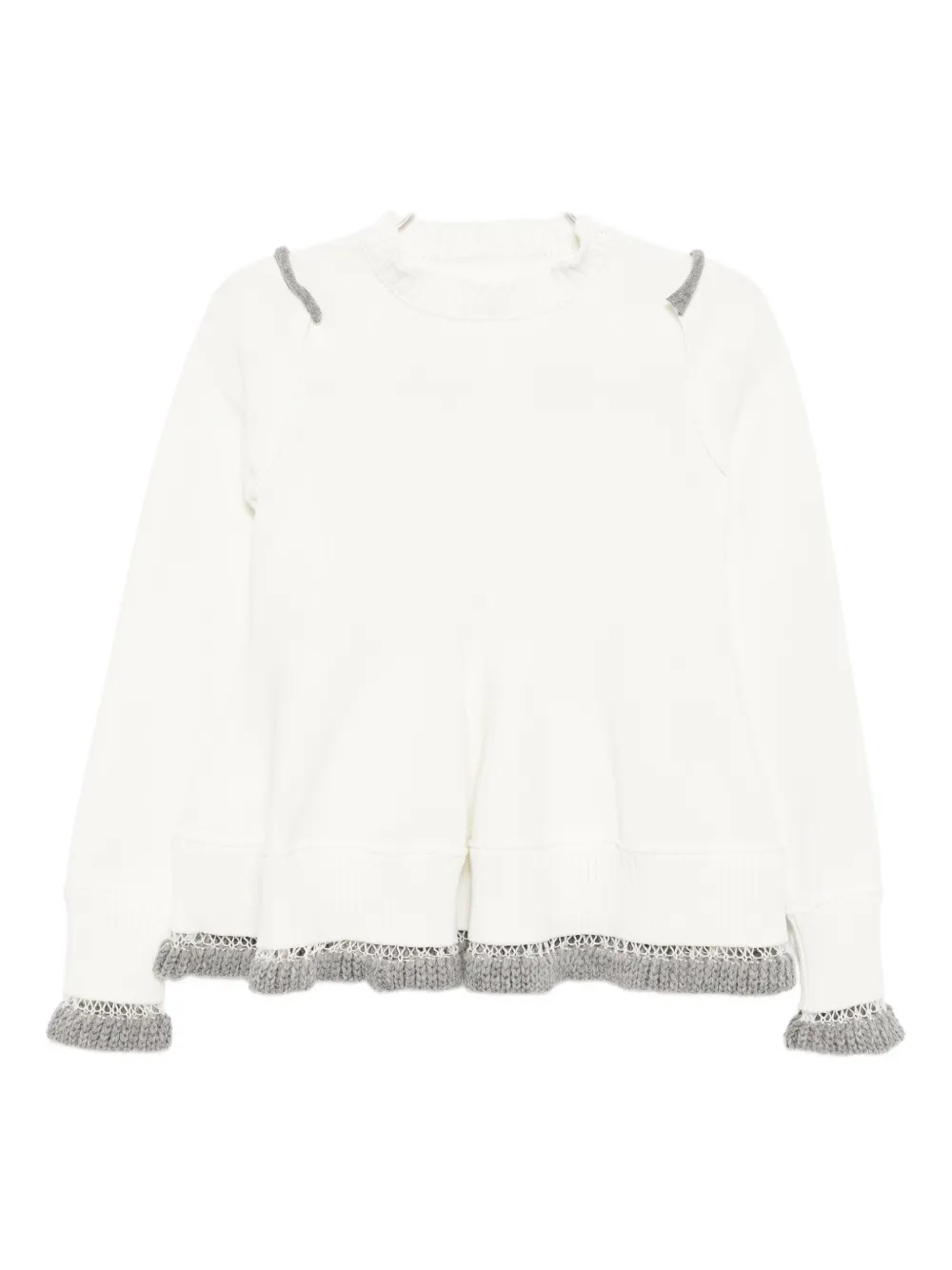 Sacai Trui met ruches Wit