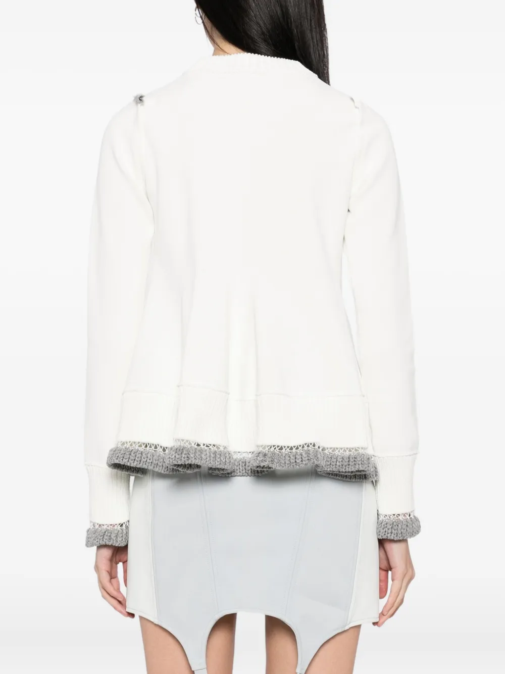 sacai Trui met ruches Wit