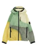 Stone Island Junior grid-pattern hooded jacket - Yellow
