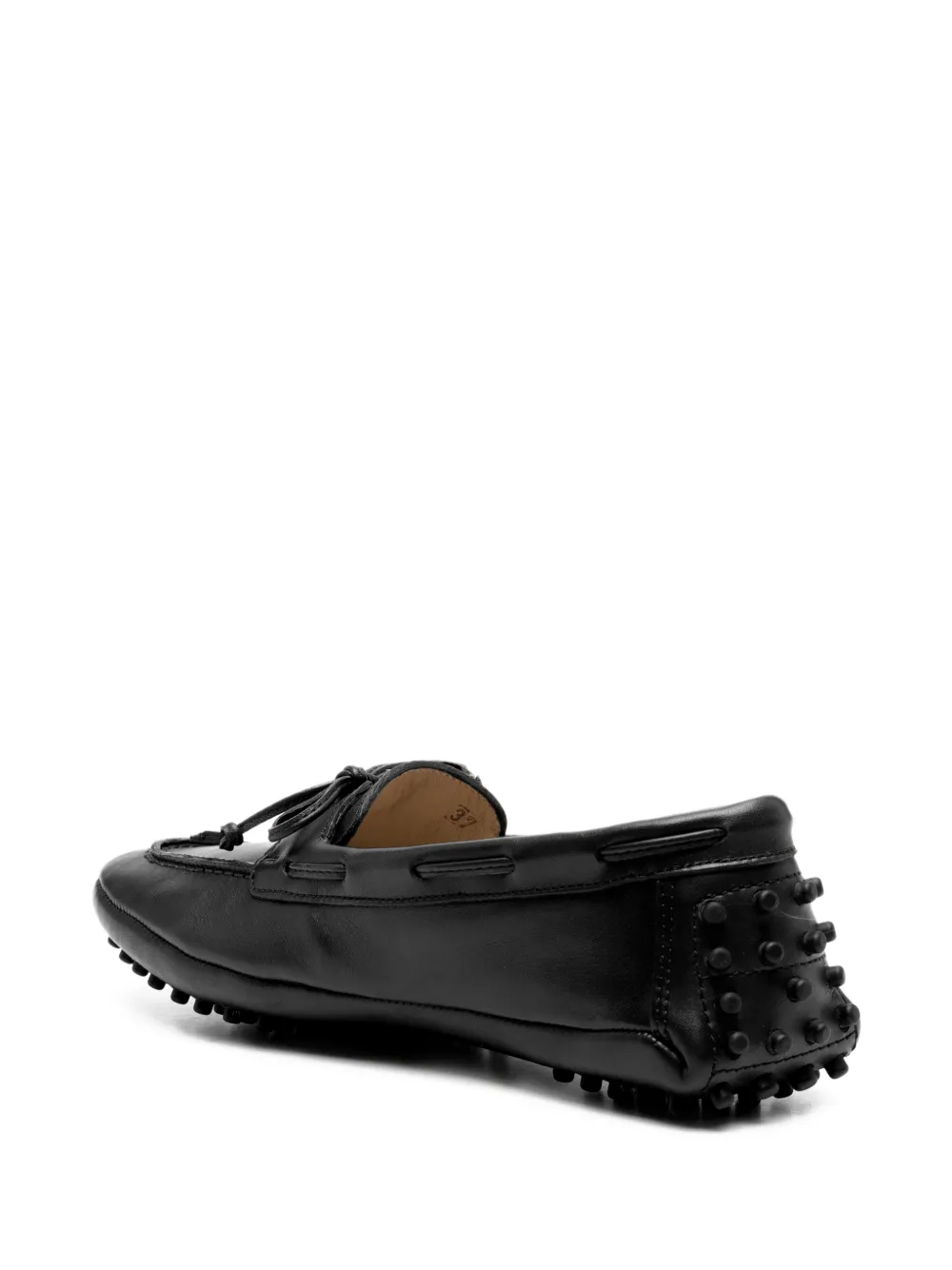 Le Monde Beryl leather boat shoes Black