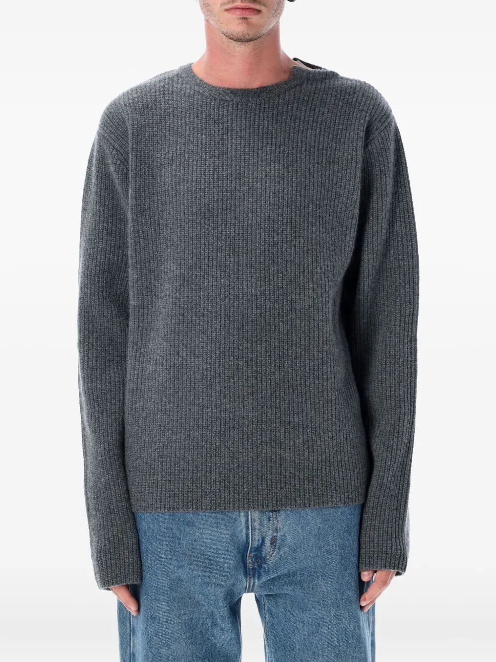 extreme cashmere Geribbelde kasjmier trui Grijs