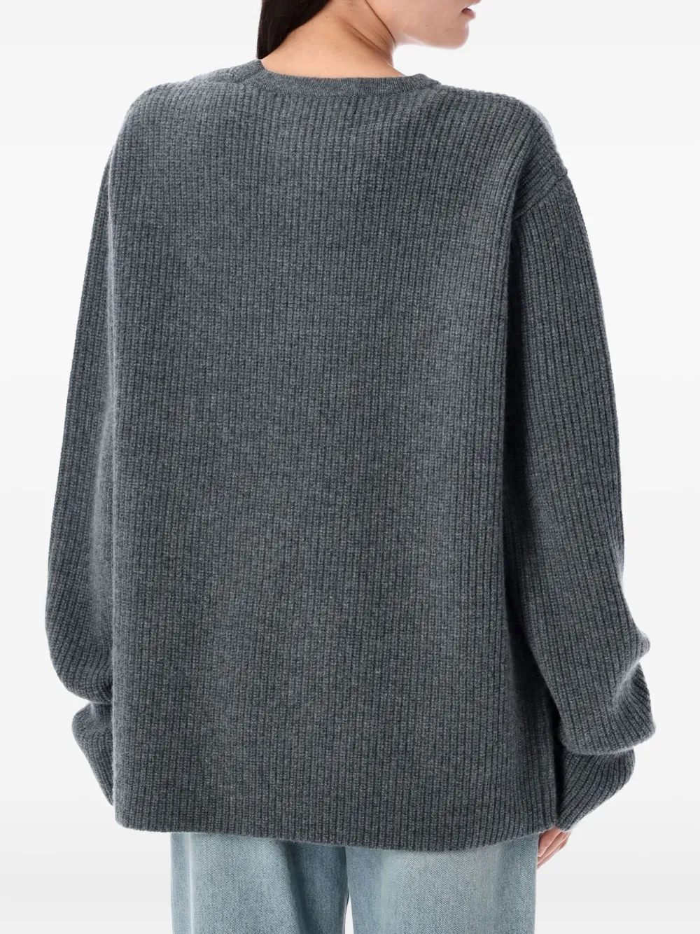 extreme cashmere Geribbelde kasjmier trui Grijs