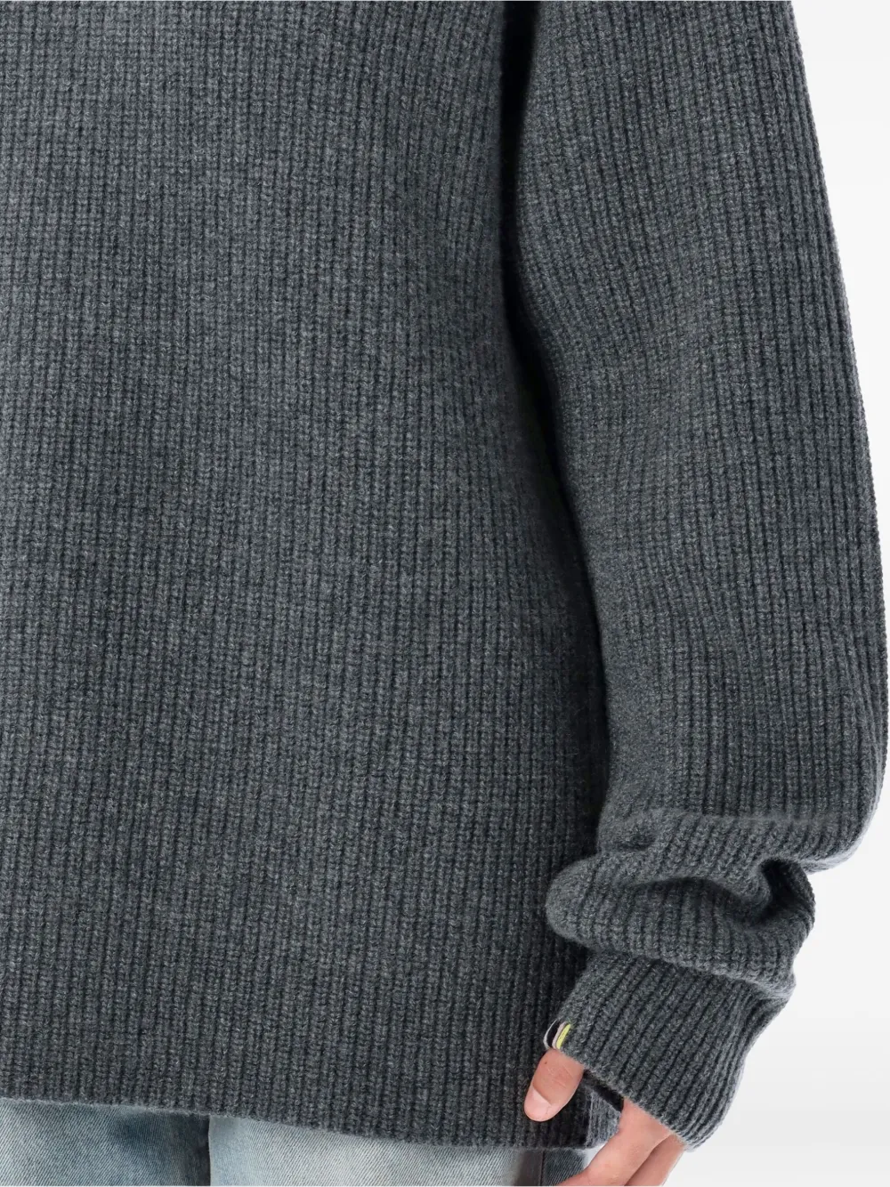 extreme cashmere Geribbelde kasjmier trui Grijs