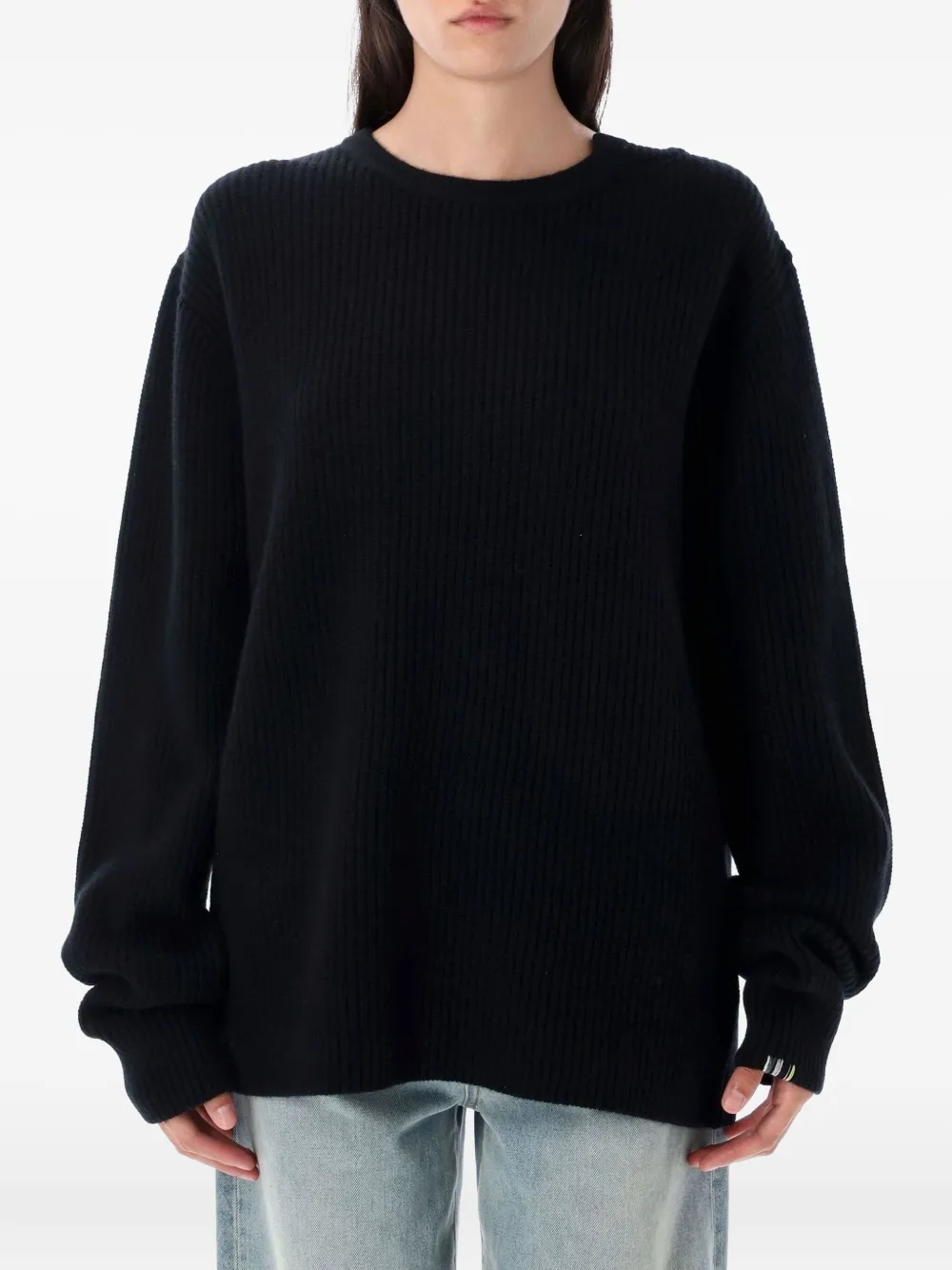 Extreme cashmere Ribgebreide trui Zwart