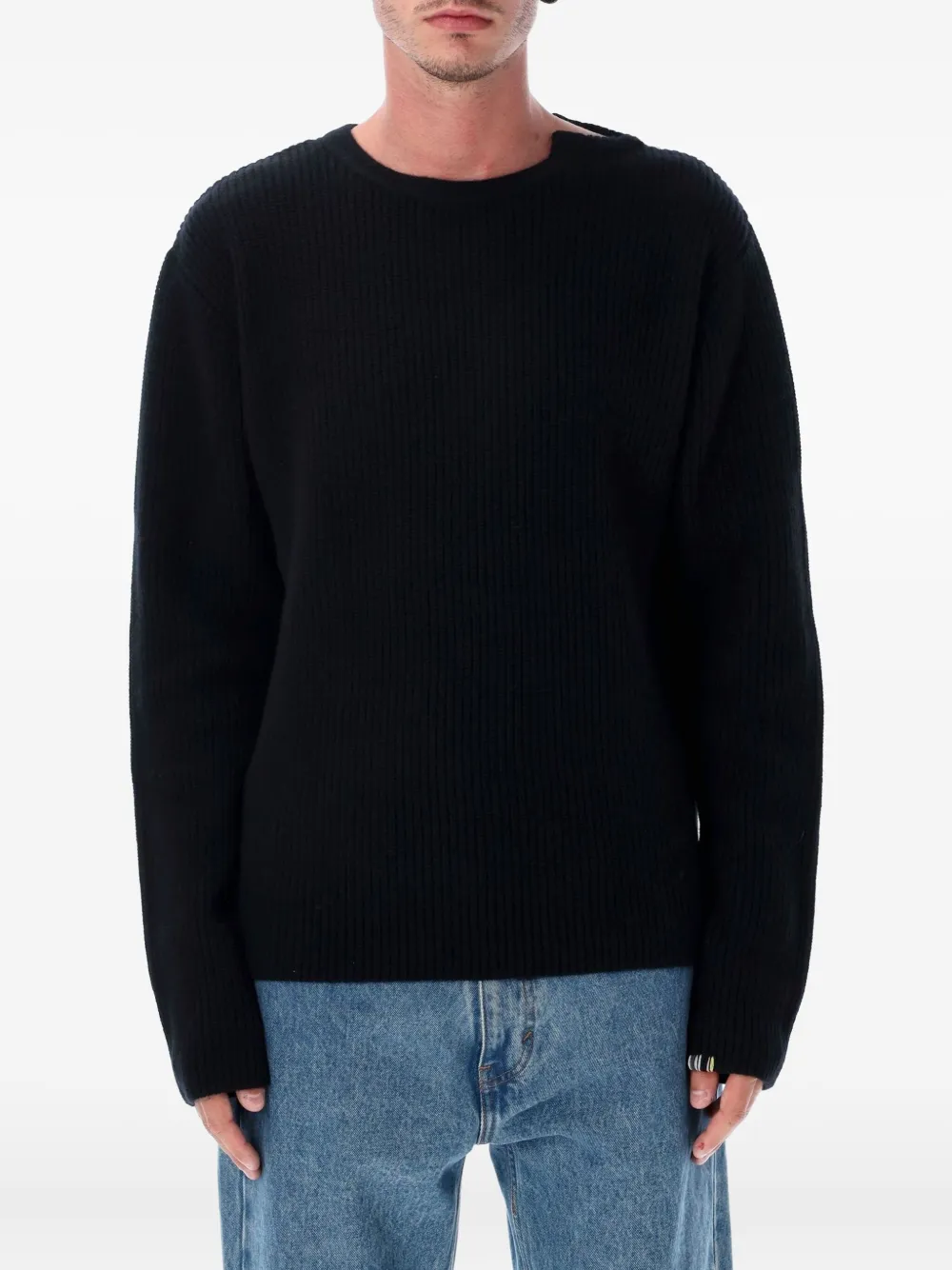extreme cashmere Ribgebreide trui Zwart