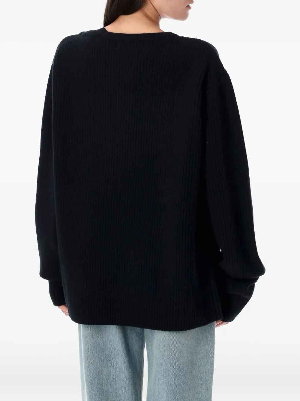 extreme cashmere Ribgebreide trui Zwart