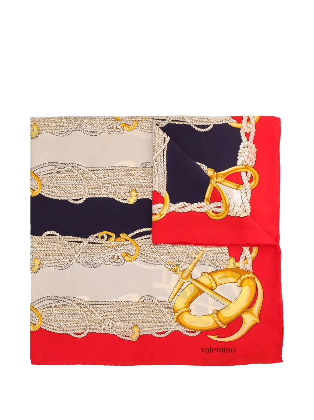 sailor-print silk scarf