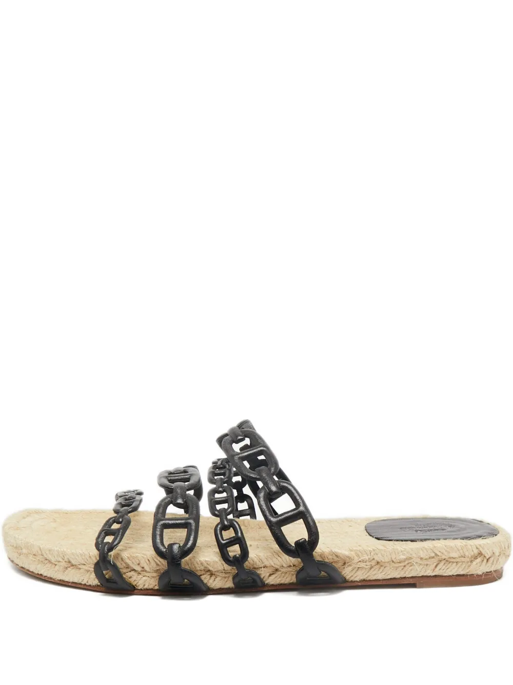 Hermès Pre-Owned alpargatas Chain de piel con cadena | negro | Image 1