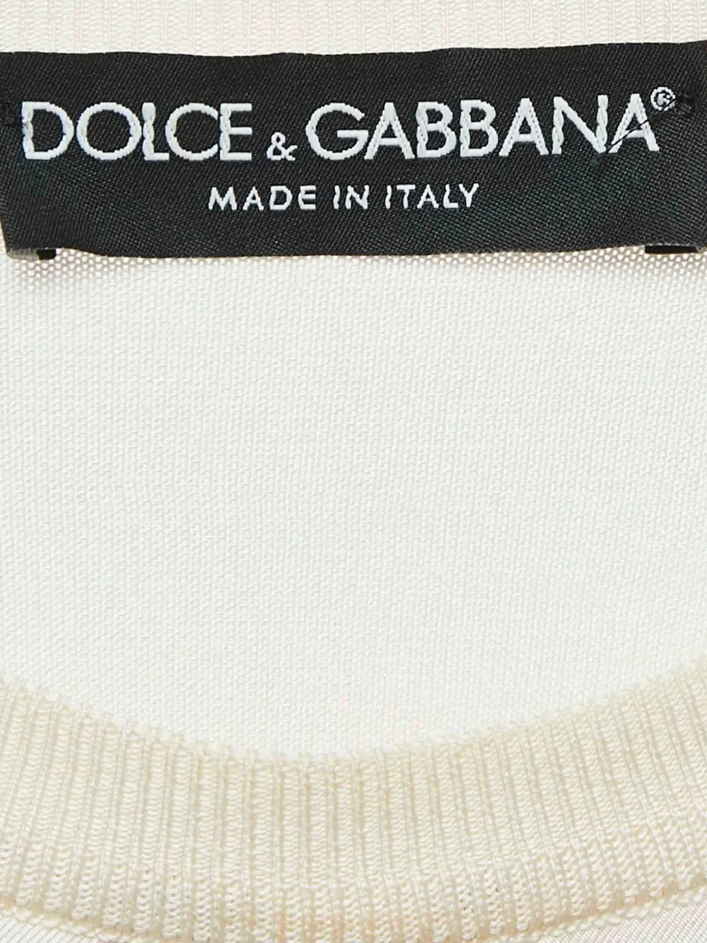 Pre-owned Dolce & Gabbana Floral-print Silk T-shirt In White