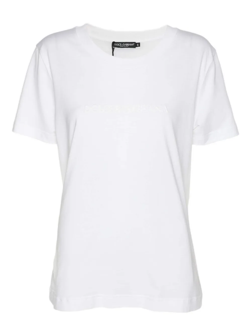 Dolce & Gabbana Pre-Owned embossed-logo cotton T-shirt | White | Image 1