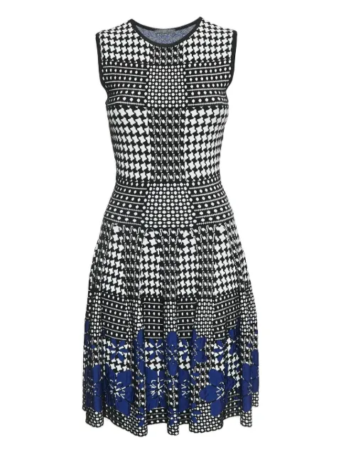 Alexander McQueen Pre-Owned floral -detail houndstooth mini dress