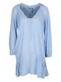 Ermanno Scervino Vintage pin tucks buttoned tunic top - Blue