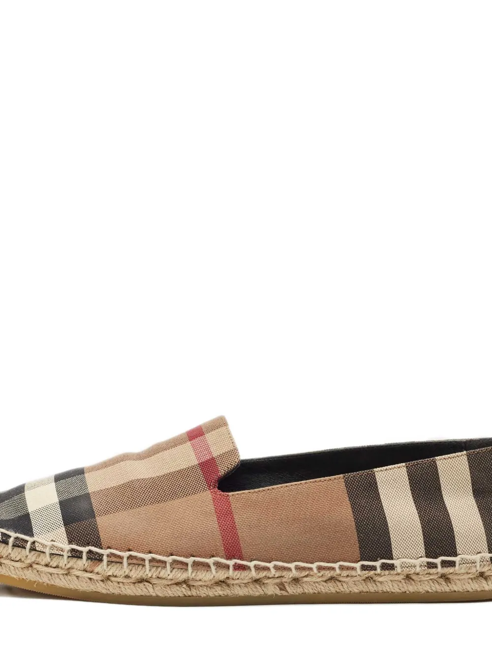 BURBERRY Pre-owned Check-print Canvas Espadrilles In Brown