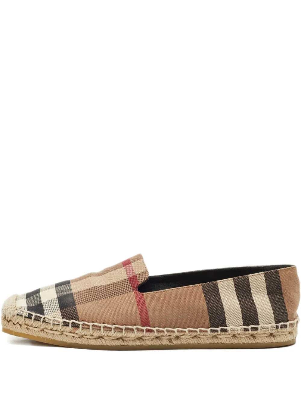 Pre-owned Burberry Check-print Canvas Espadrilles In Brown