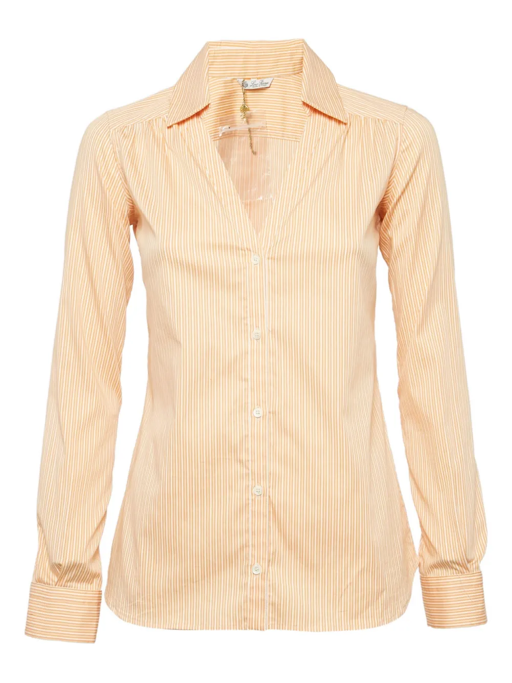 Loro Piana Pre-Owned striped cotton shirt | Orange | Image 1