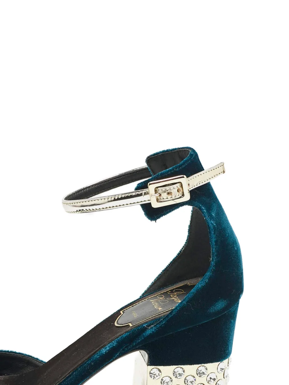 Roger Vivier Vintage Fluwelen sandalen met kristallen - Blauw