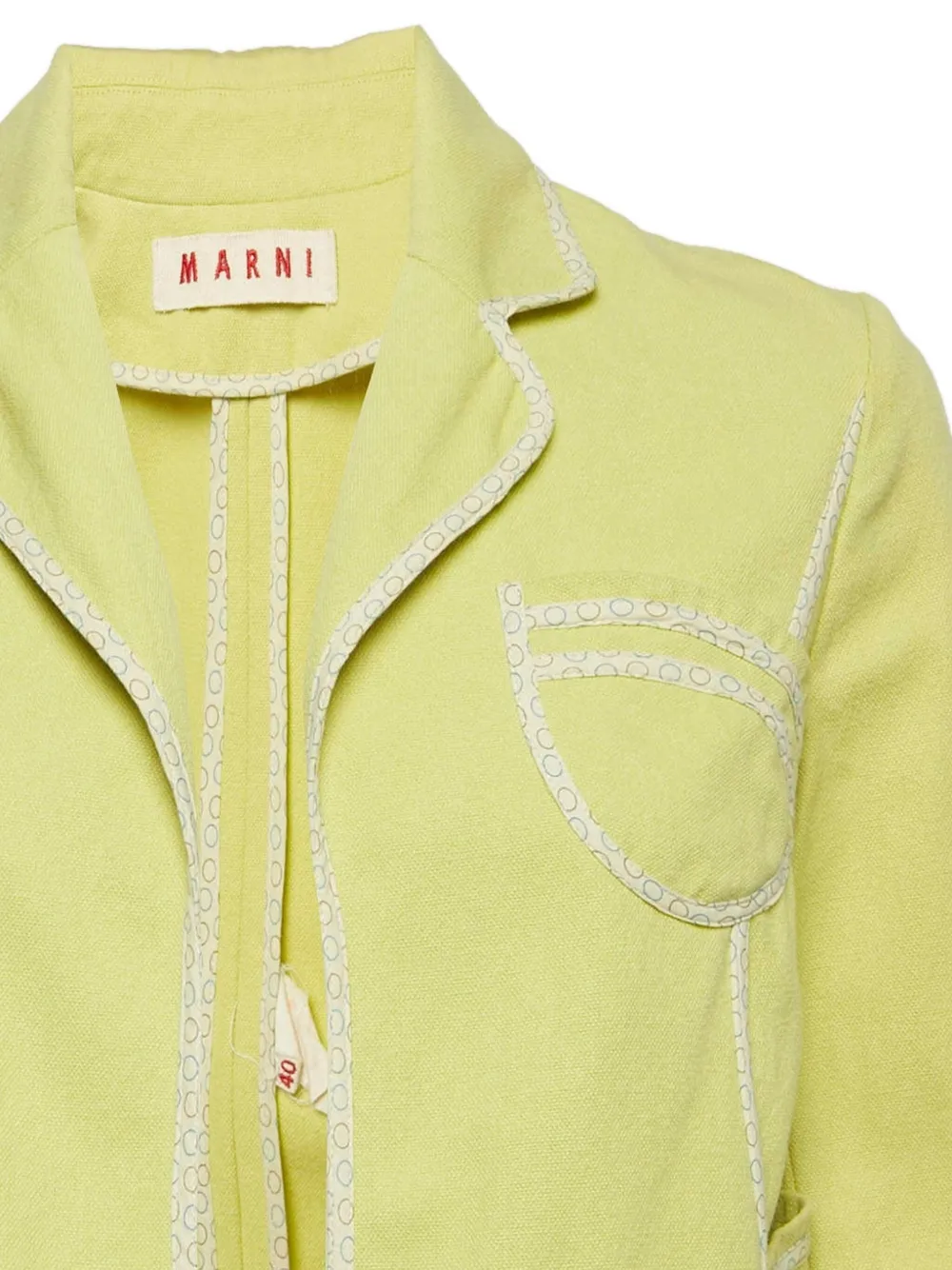 Pre-owned Marni Canvas-trim Jacket In Yellow