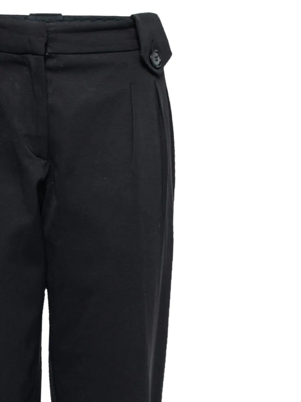 Moschino Pre-Owned Geplooide broek met omgeslagen pijpen - Zwart