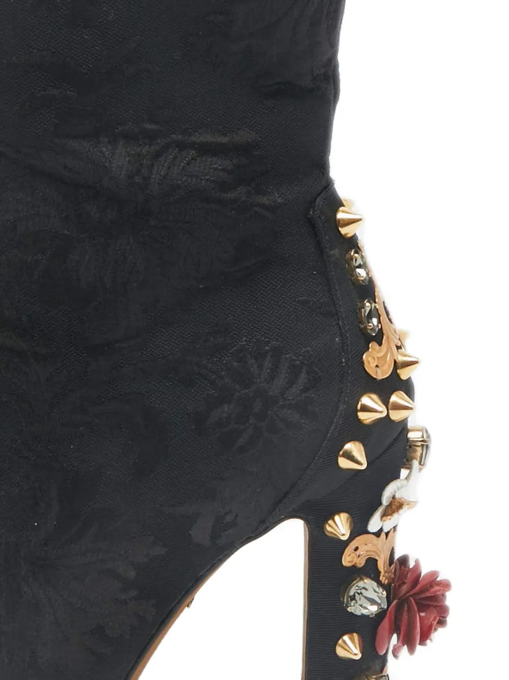 Dolce & Gabbana Pre-Owned Laarzen verfraaid met brokaat - Zwart