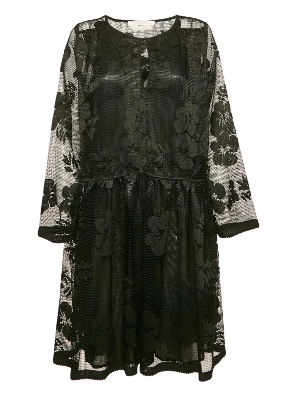 See By Chlo Mesh Floral Dress - Black