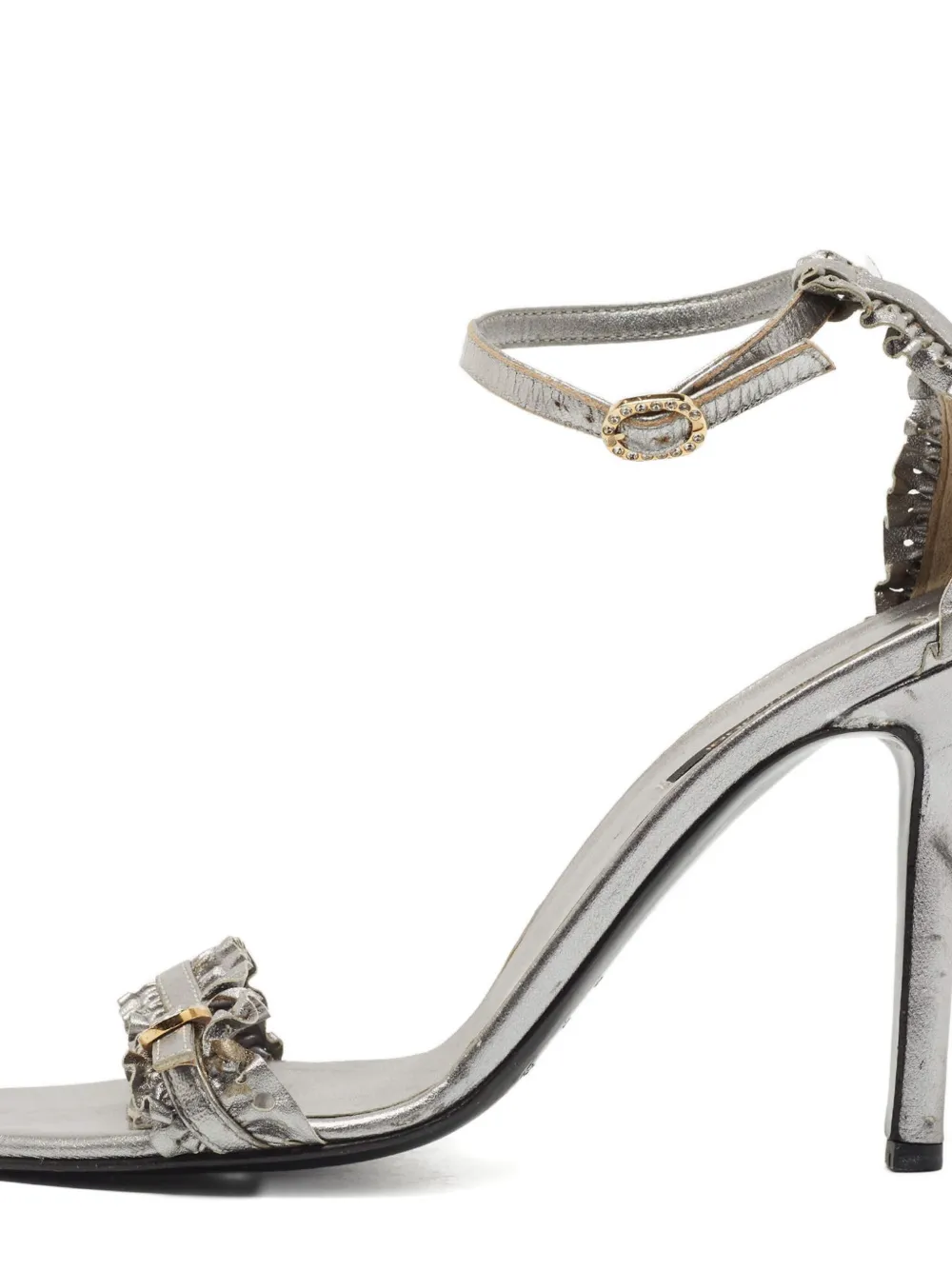 Sergio Rossi Vintage 105 mm sandalen met gespsluiting en hak - Grijs