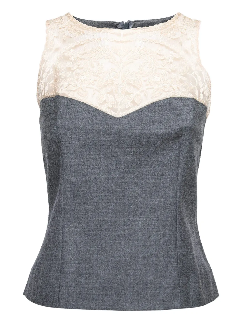 Sportmax Vintage lace wool top | Grey | Image 1