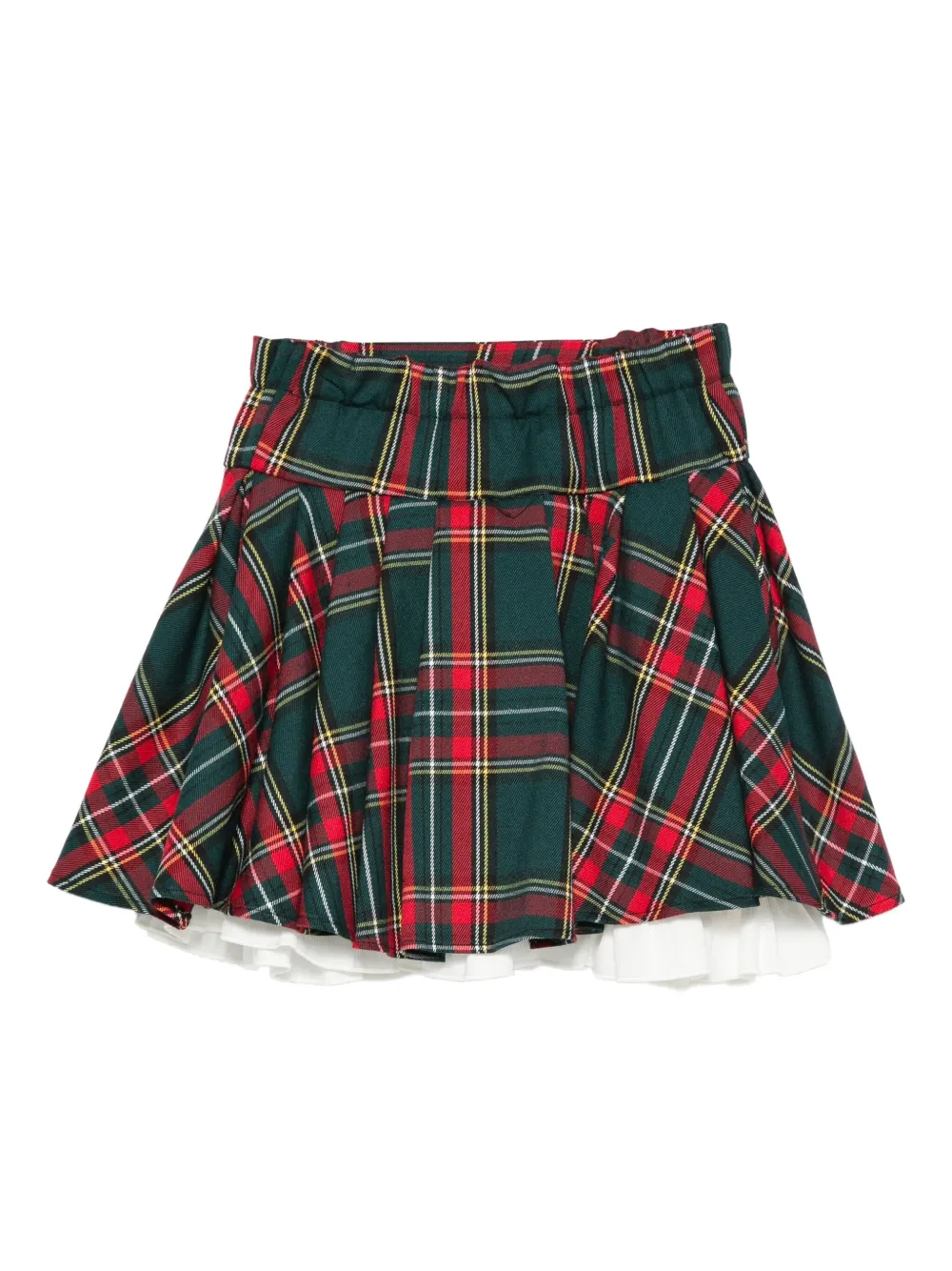 La Stupenderia Geruite rok met ruches Rood