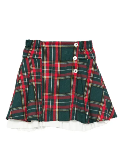 La Stupenderia plaid ruffled skirt