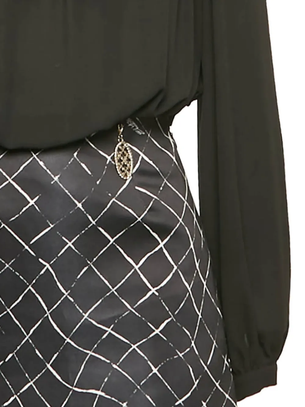 Elisabetta Franchi Jurk met geometrisch patroon - Zwart