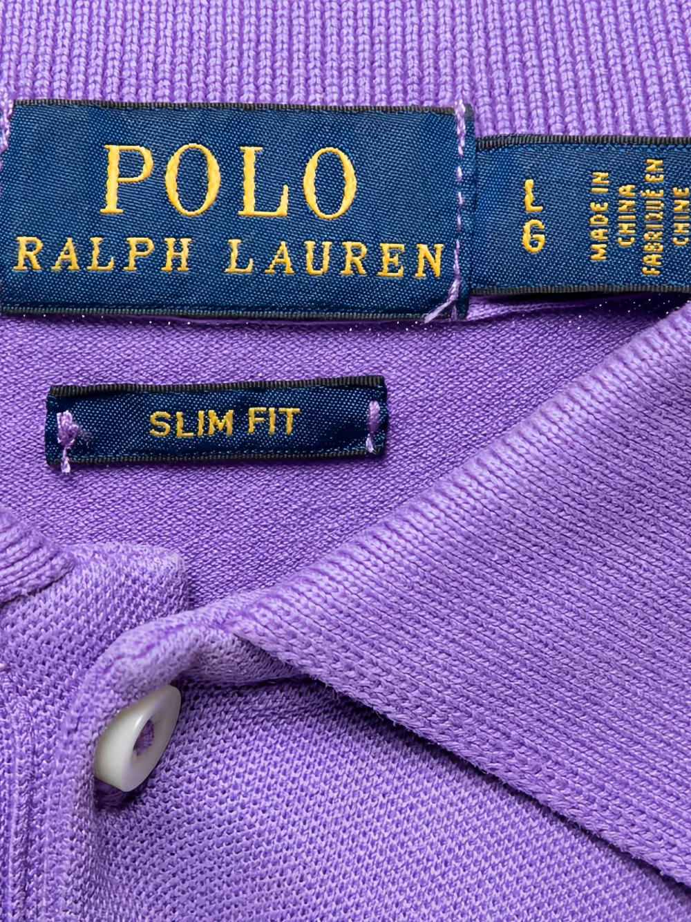 Pre-owned Polo Ralph Lauren Vintage Cotton Polo Shirt In Purple